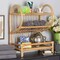 Baxton Studio Liora Modern Bohemian Natural Brown Finished Rattan 2-Tier Display Shelf 205-12684 - alternate 1